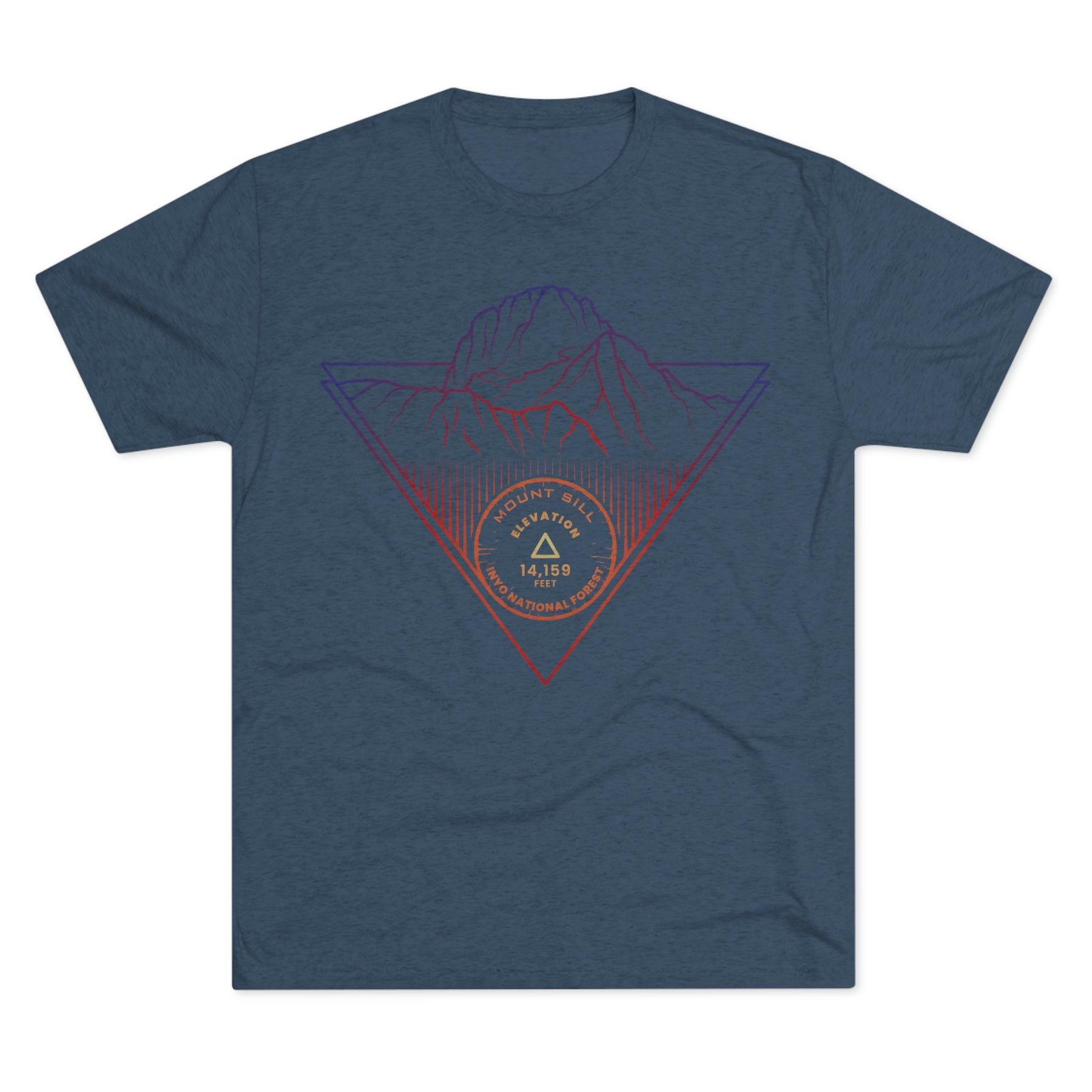 Mount Sill Peak Minimalist Line Art CA 14er Unisex Tri-Blend Crew Tee T Shirt