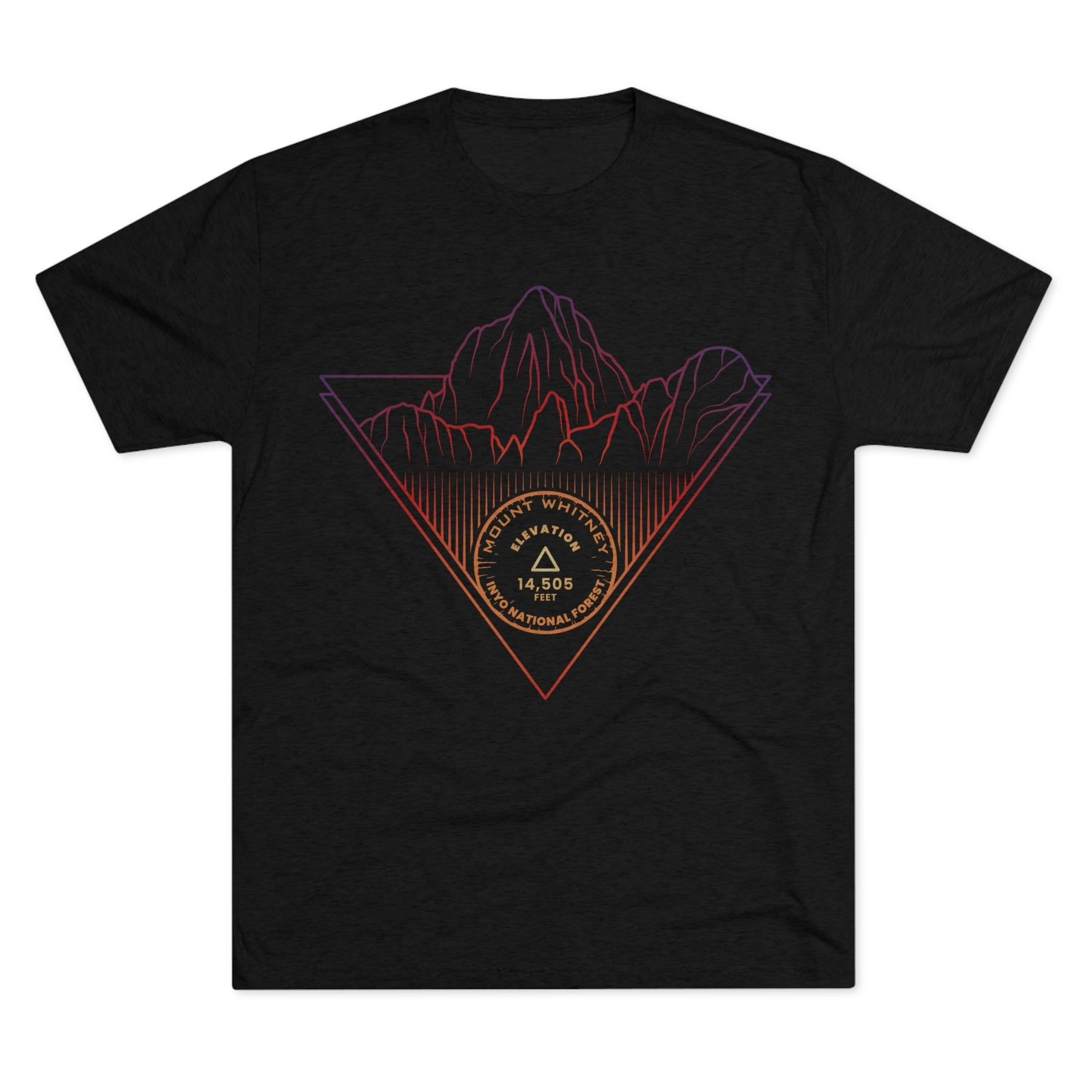 Mount Whitney Peak Minimalist Line Art CA 14er Unisex Tri-Blend Crew Tee T Shirt