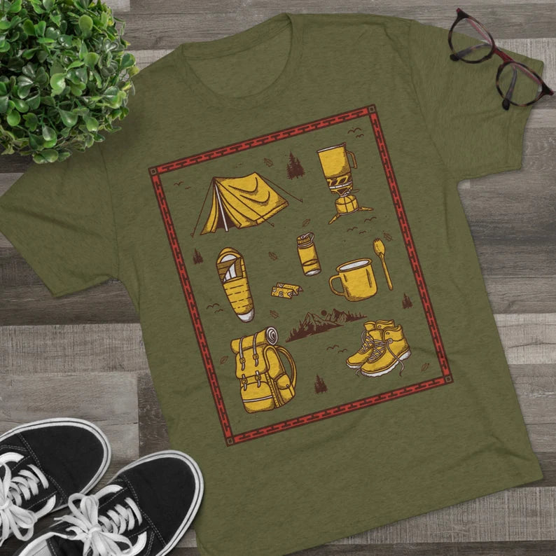 Backpacker's Essentials Backpacking Theme Items T Shirt