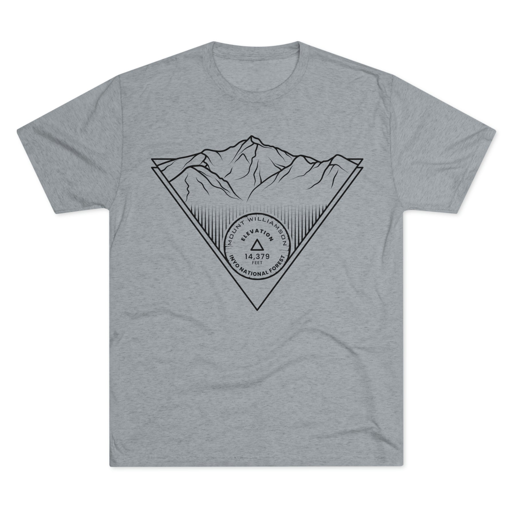 Mount Williamson Peak Minimalist Line Art CA 14er Unisex Tri-Blend Crew Tee T Shirt