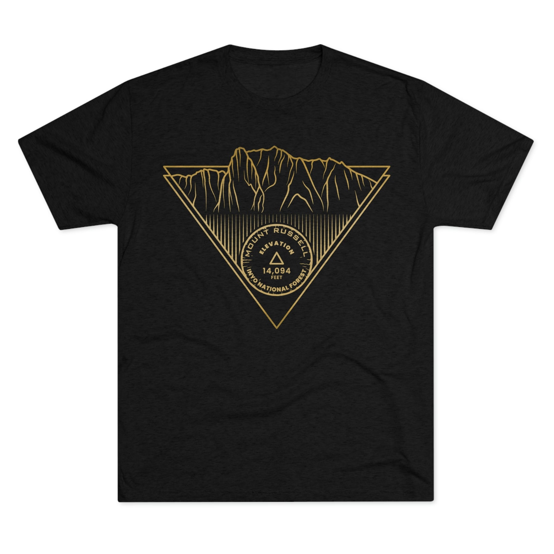 Mount Russell Peak Minimalist Line Art CA 14er Unisex Tri-Blend Crew Tee T Shirt