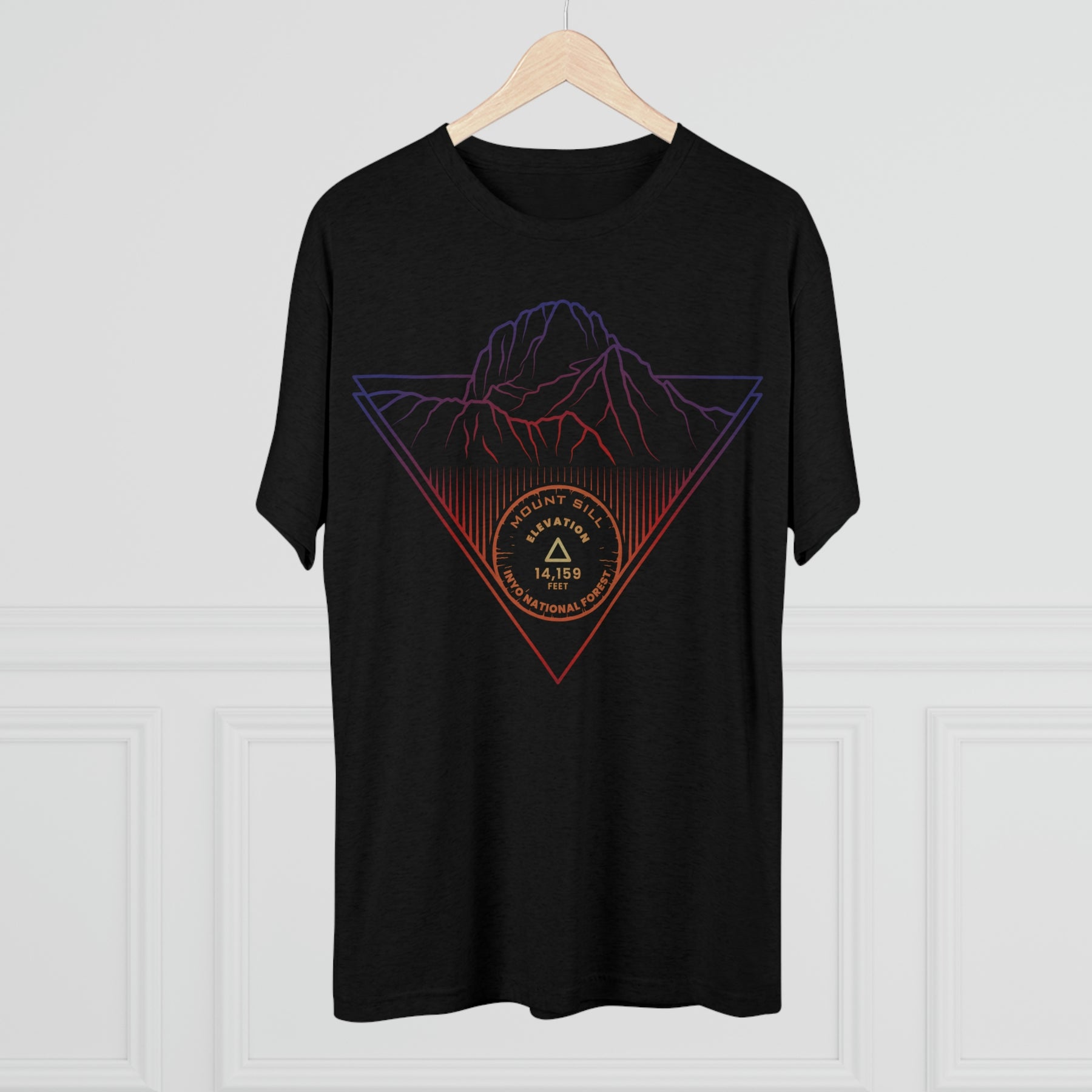 Mount Sill Peak Minimalist Line Art CA 14er Unisex Tri-Blend Crew Tee T Shirt