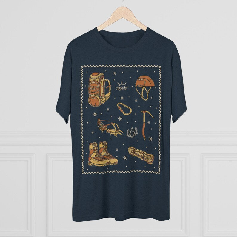 Mountain Climber's Essentials Mountaineering Theme Items T Shirt