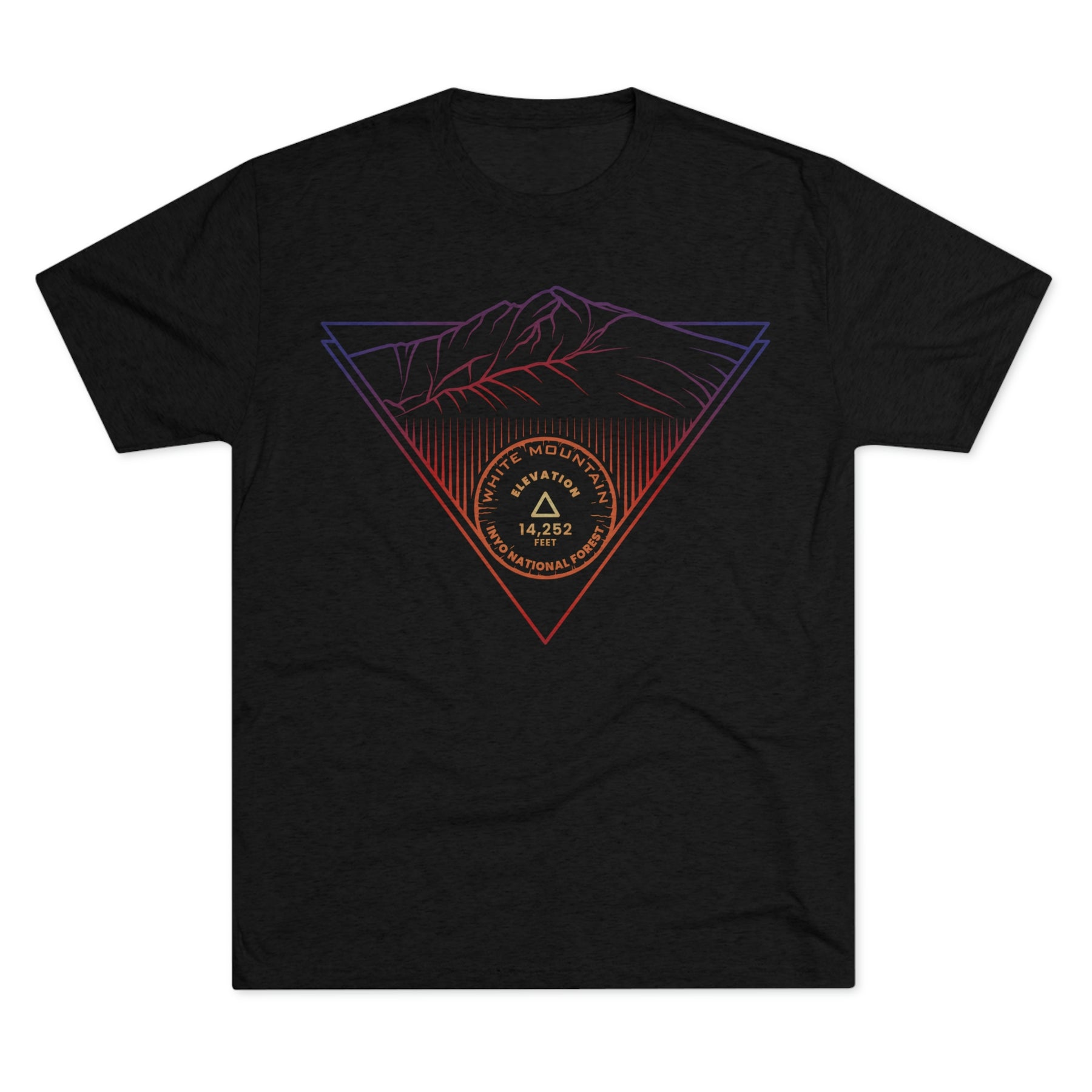 White Mountain Peak Minimalist Line Art CA 14er Unisex Tri-Blend Crew Tee T Shirt