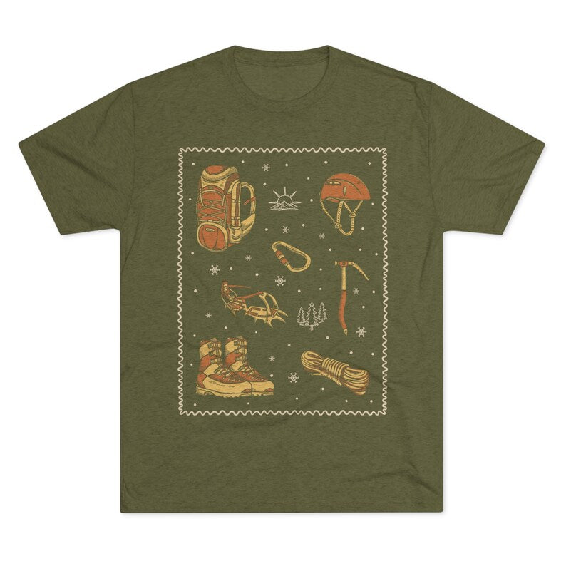 Mountain Climber's Essentials Mountaineering Theme Items T Shirt