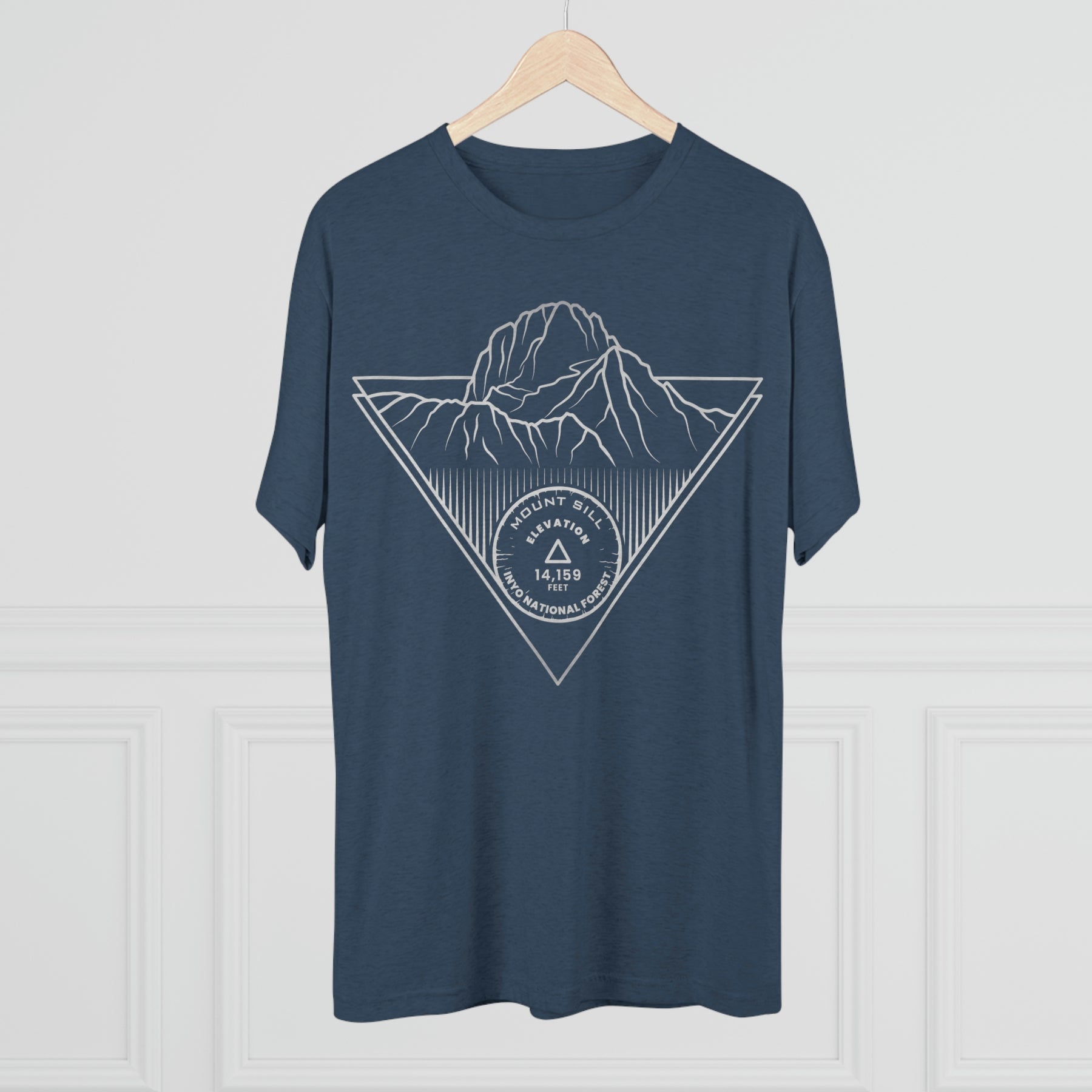 Mount Sill Peak Minimalist Line Art CA 14er Unisex Tri-Blend Crew Tee T Shirt