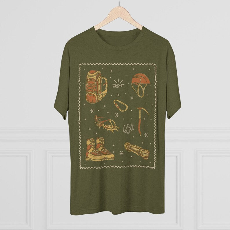 Mountain Climber's Essentials Mountaineering Theme Items T Shirt