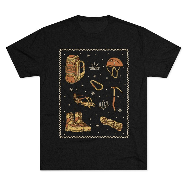 Mountain Climber's Essentials Mountaineering Theme Items T Shirt