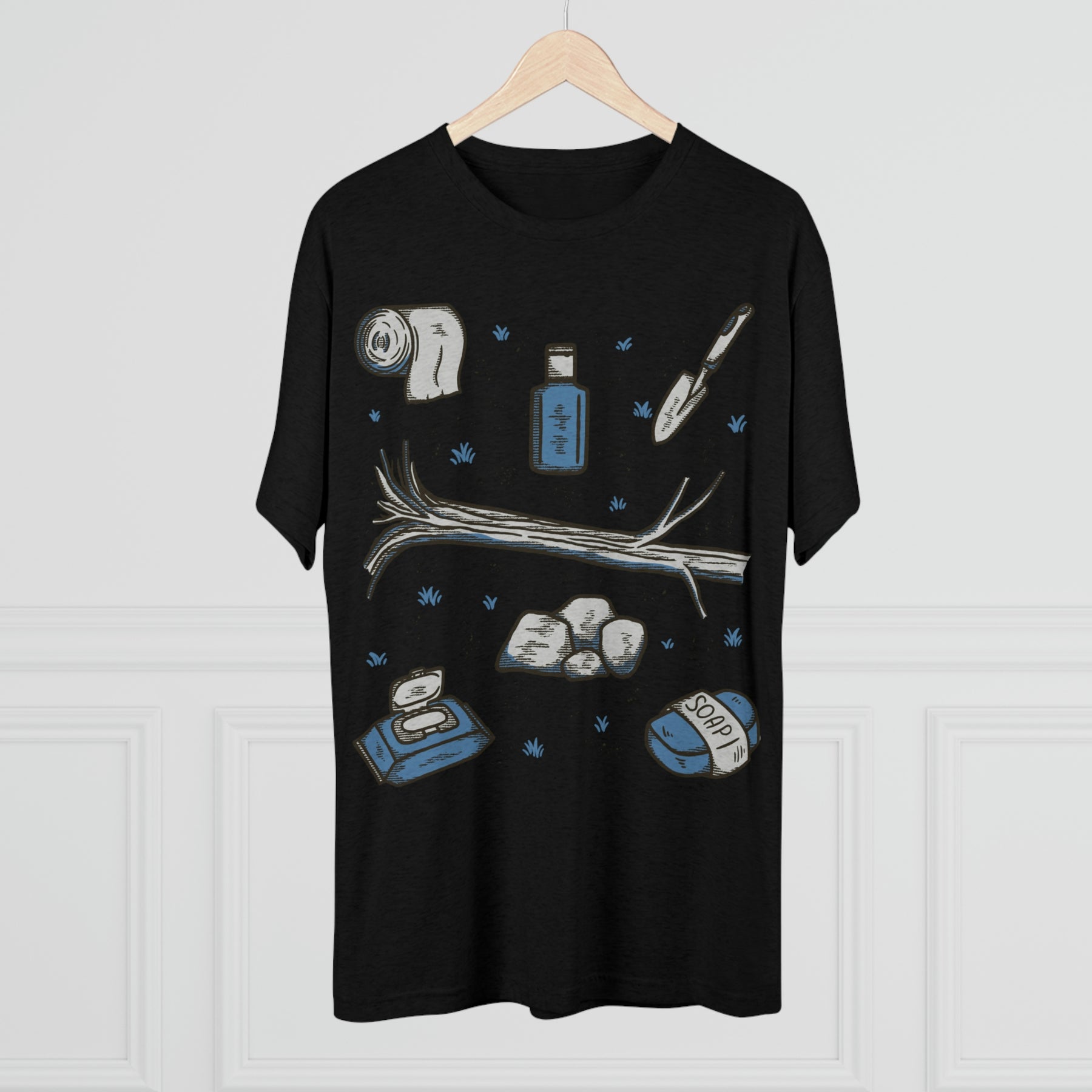 Backcountry Business Essentials Theme Items Kit Unisex Tri-Blend Crew Tee T Shirt