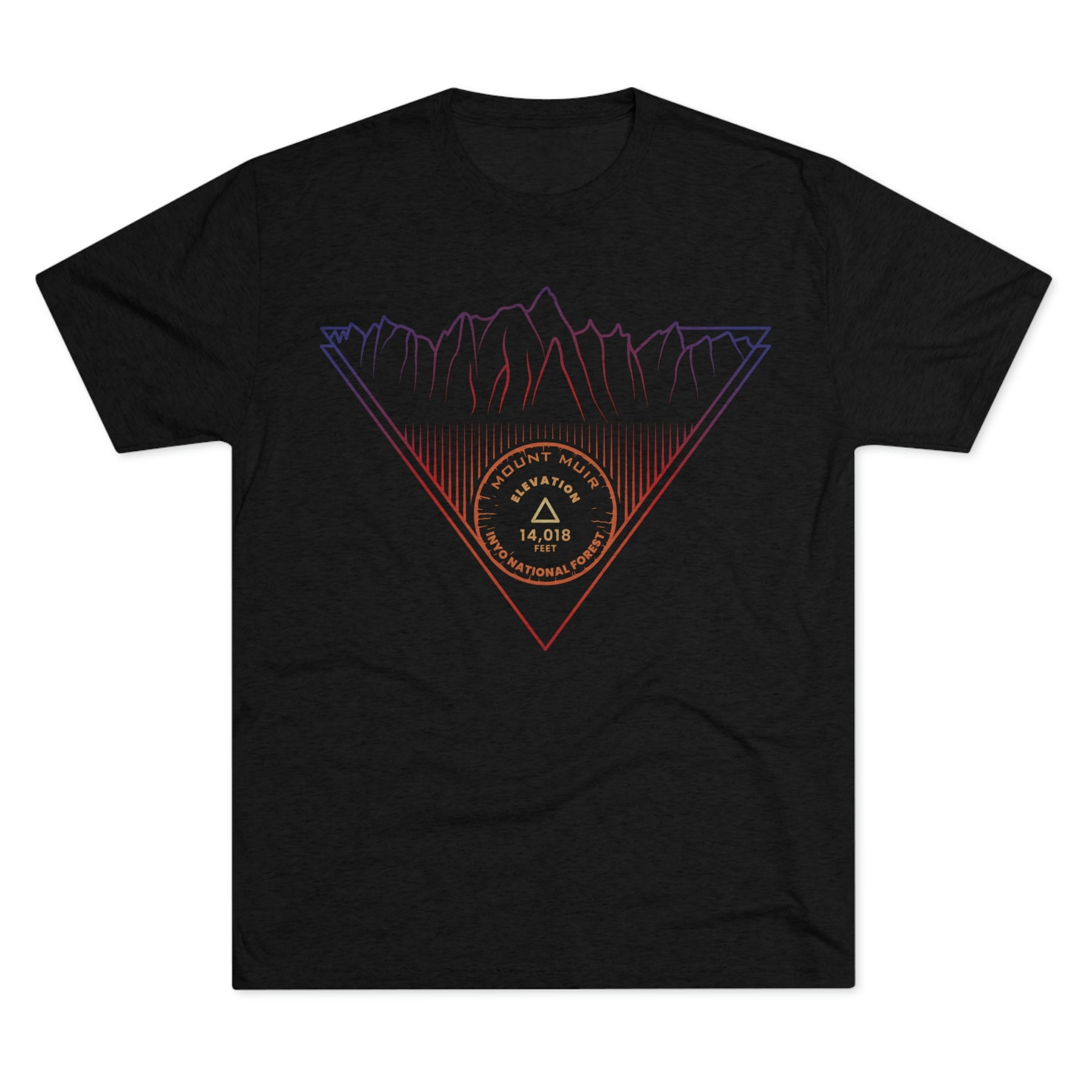 Mount Muir Peak Minimalist Line Art CA 14er Unisex Tri-Blend Crew Tee T Shirt
