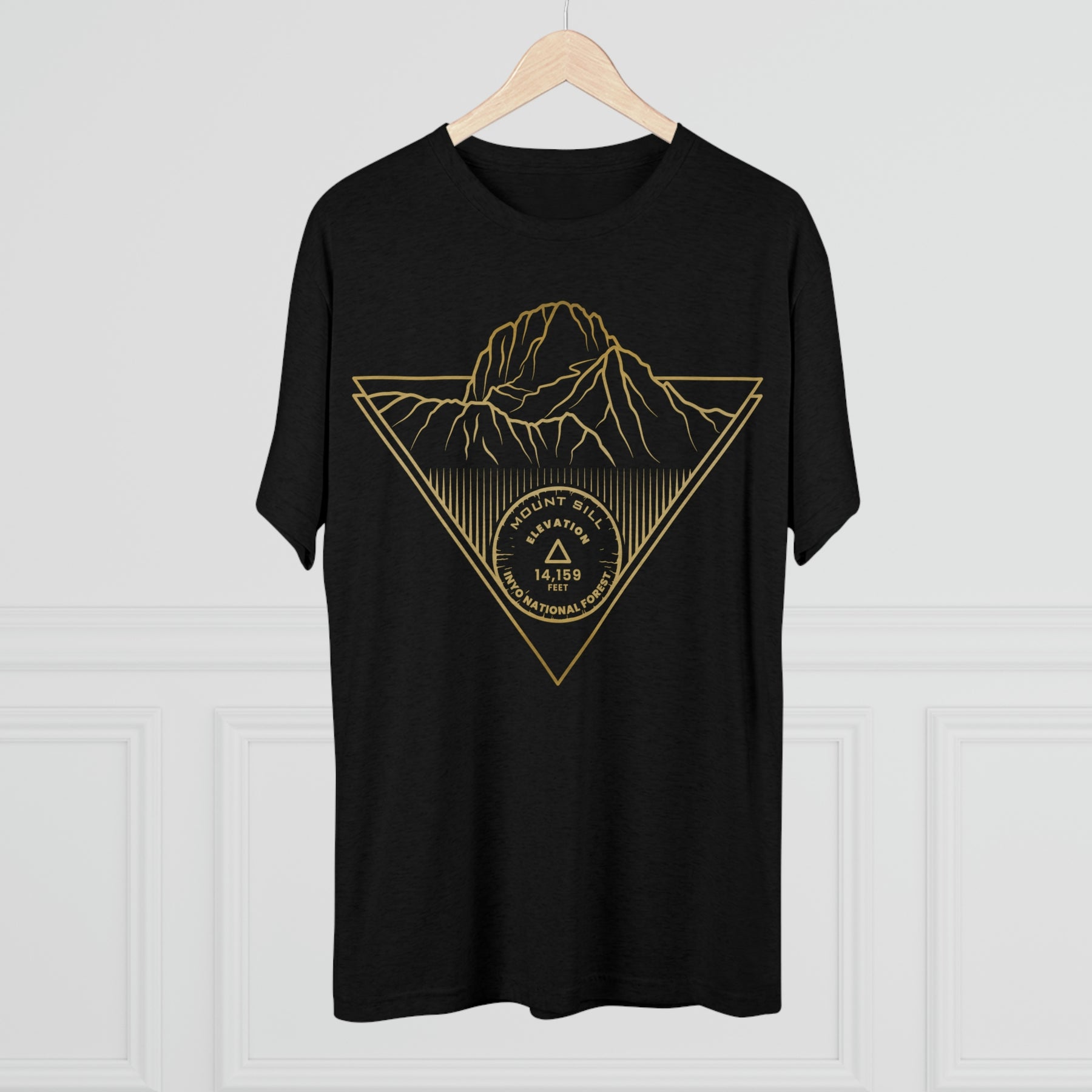 Mount Sill Peak Minimalist Line Art CA 14er Unisex Tri-Blend Crew Tee T Shirt