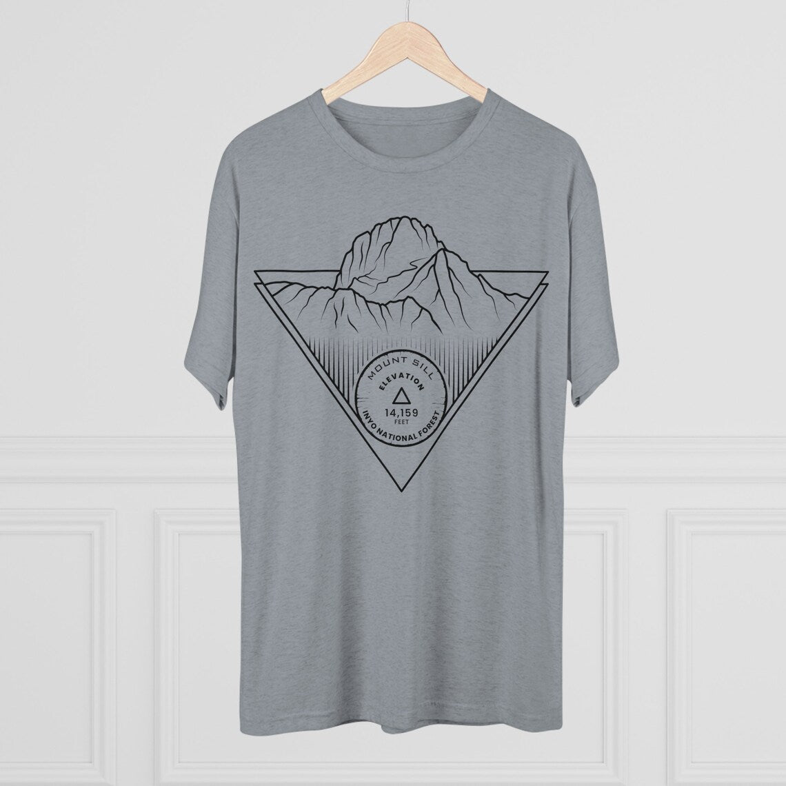 Mount Sill Peak Minimalist Line Art CA 14er T Shirt