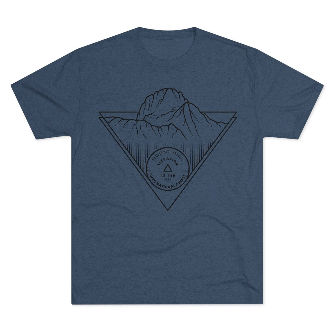 Mount Sill Peak Minimalist Line Art CA 14er T Shirt