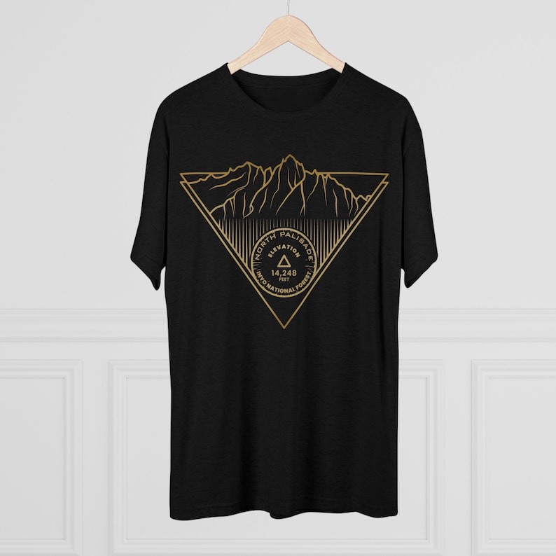 North Palisade Peak Minimalist Line Art CA 14er T Shirt