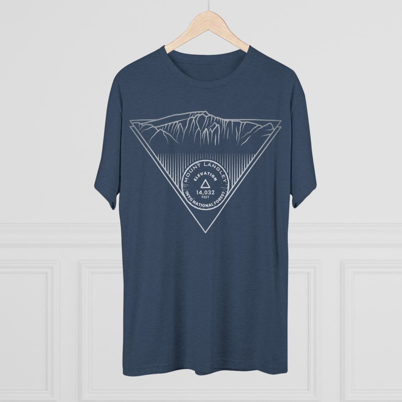 Mount Langley Peak Minimalist Line Art CA 14er T Shirt
