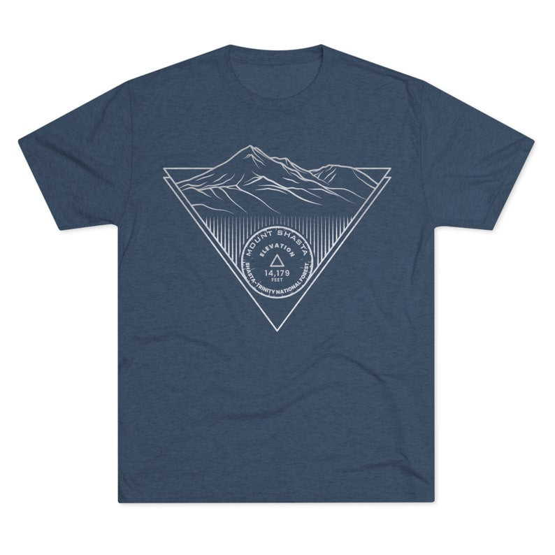 Mount Shasta Peak Minimalist Line Art CA 14er T Shirt