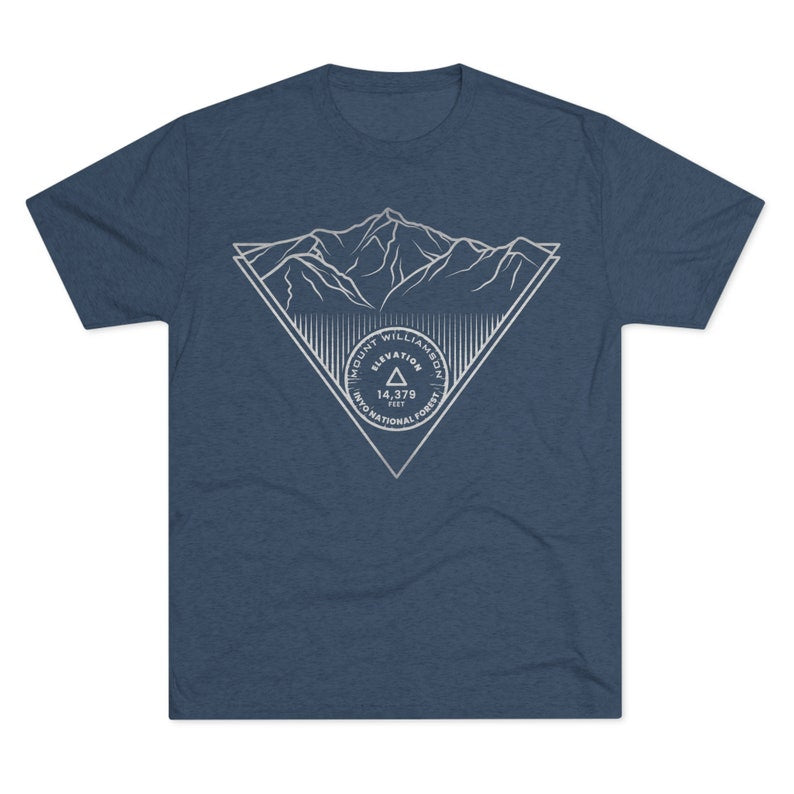 Mount Williamson Peak Minimalist Line Art CA 14er T Shirt