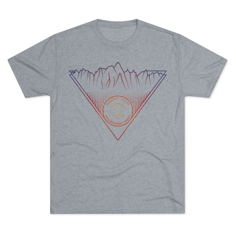 Mount Muir Peak Minimalist Line Art CA 14er T Shirt
