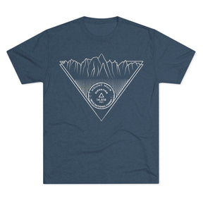 Mount Muir Peak Minimalist Line Art CA 14er Unisex Tri-Blend Crew Tee T Shirt