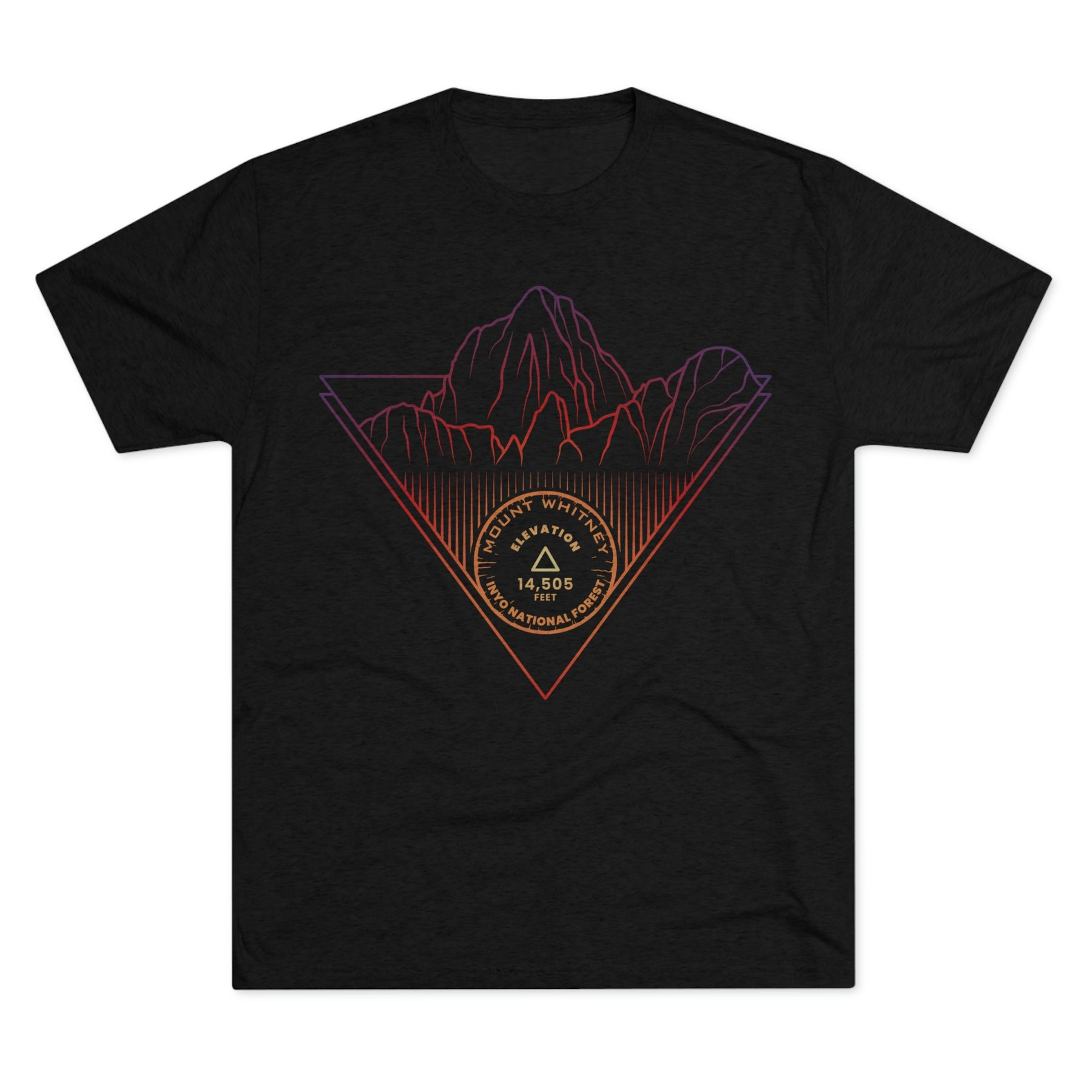 Mount Whitney Peak Minimalist Line Art CA 14er Unisex Tri-Blend Crew Tee T Shirt