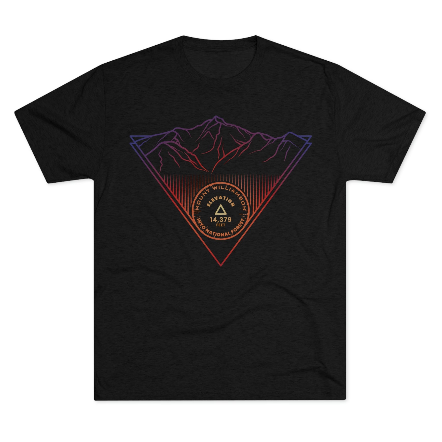 Mount Williamson Peak Minimalist Line Art CA 14er Unisex Tri-Blend Crew Tee T Shirt