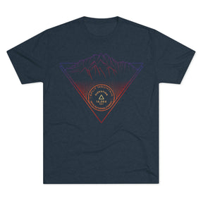 Split Mountain Peak Minimalist Line Art CA 14er Unisex Tri-Blend Crew Tee T Shirt