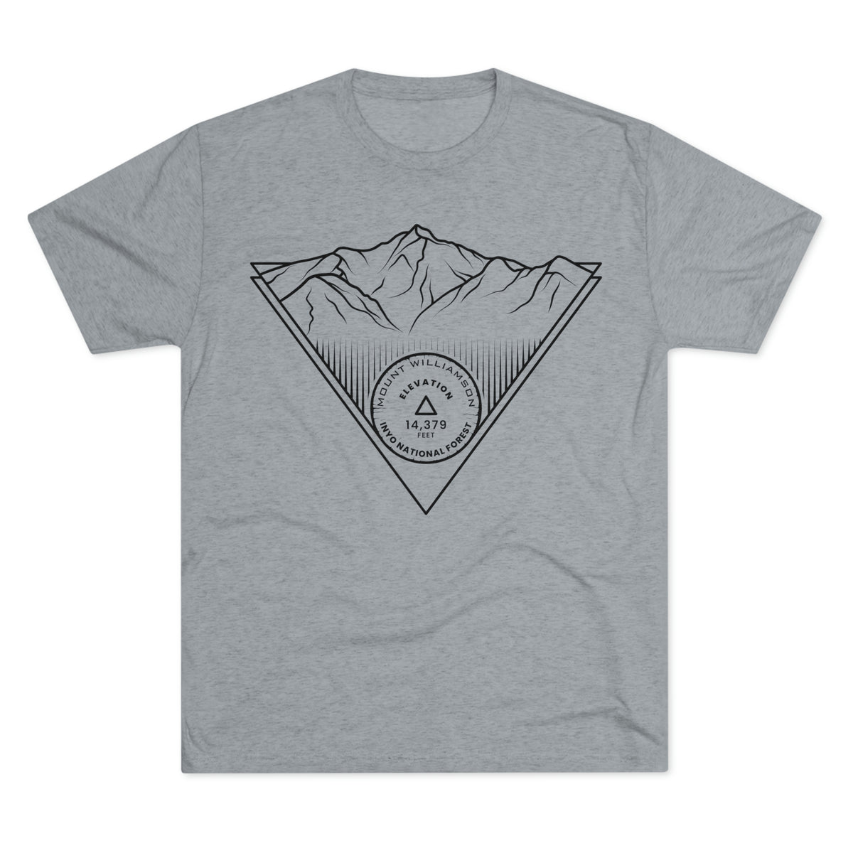 Mount Williamson Peak Minimalist Line Art CA 14er Unisex Tri-Blend Crew Tee T Shirt