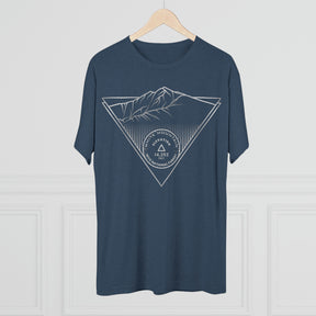 White Mountain Peak Minimalist Line Art CA 14er Unisex Tri-Blend Crew Tee T Shirt