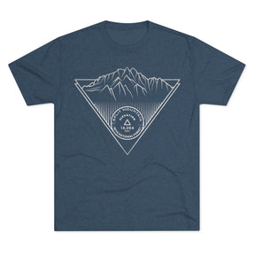 Split Mountain Peak Minimalist Line Art CA 14er Unisex Tri-Blend Crew Tee T Shirt