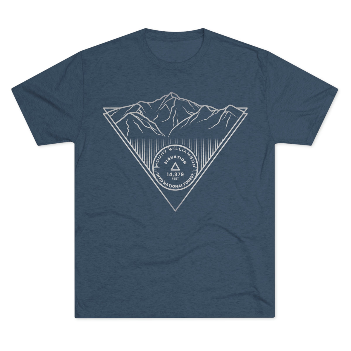 Mount Williamson Peak Minimalist Line Art CA 14er Unisex Tri-Blend Crew Tee T Shirt