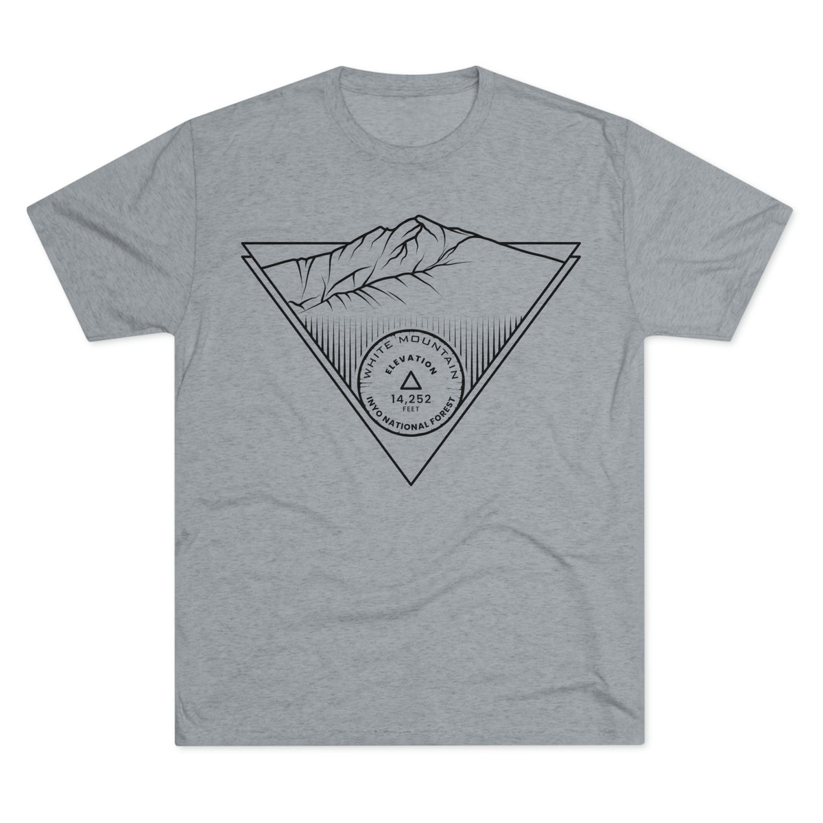 White Mountain Peak Minimalist Line Art CA 14er Unisex Tri-Blend Crew Tee T Shirt