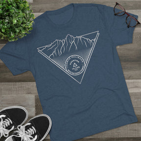 North Palisade Peak Minimalist Line Art CA 14er Unisex Tri-Blend Crew Tee T Shirt