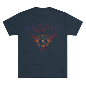 Mount Williamson Peak Minimalist Line Art CA 14er Unisex Tri-Blend Crew Tee T Shirt