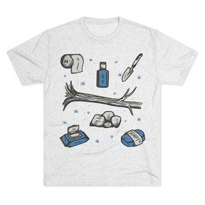 Backcountry Business Essentials Theme Items Kit Unisex Tri-Blend Crew Tee T Shirt