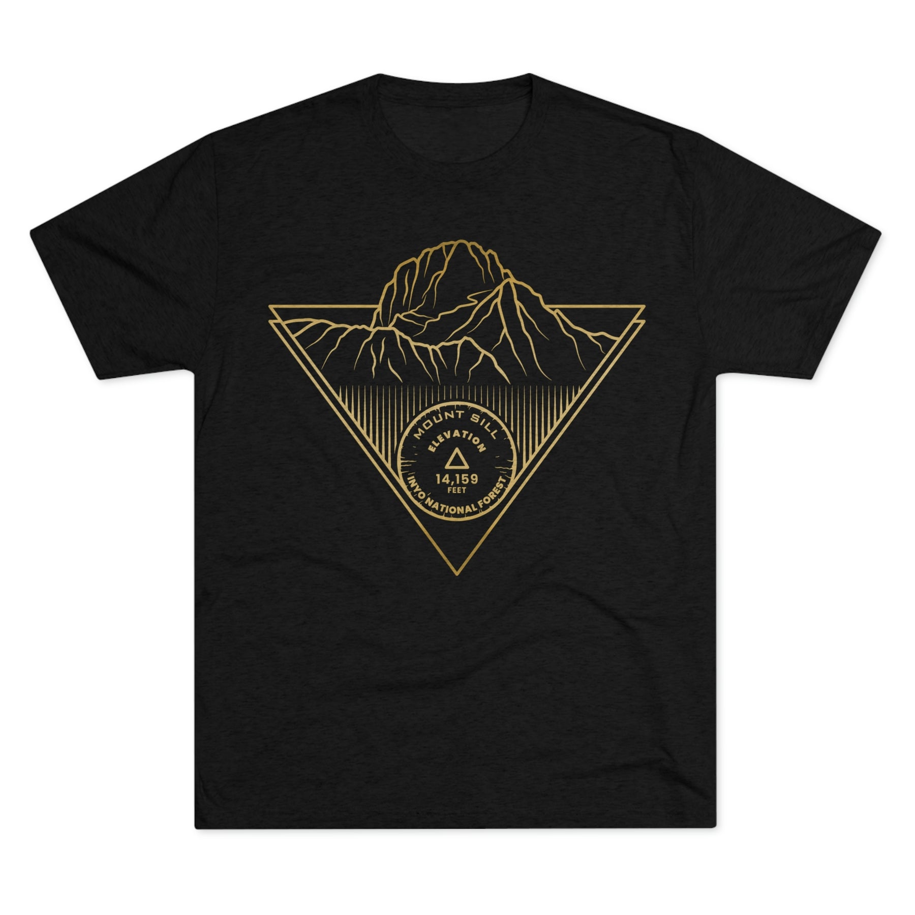 Mount Sill Peak Minimalist Line Art CA 14er Unisex Tri-Blend Crew Tee T Shirt