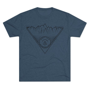 Mount Muir Peak Minimalist Line Art CA 14er Unisex Tri-Blend Crew Tee T Shirt
