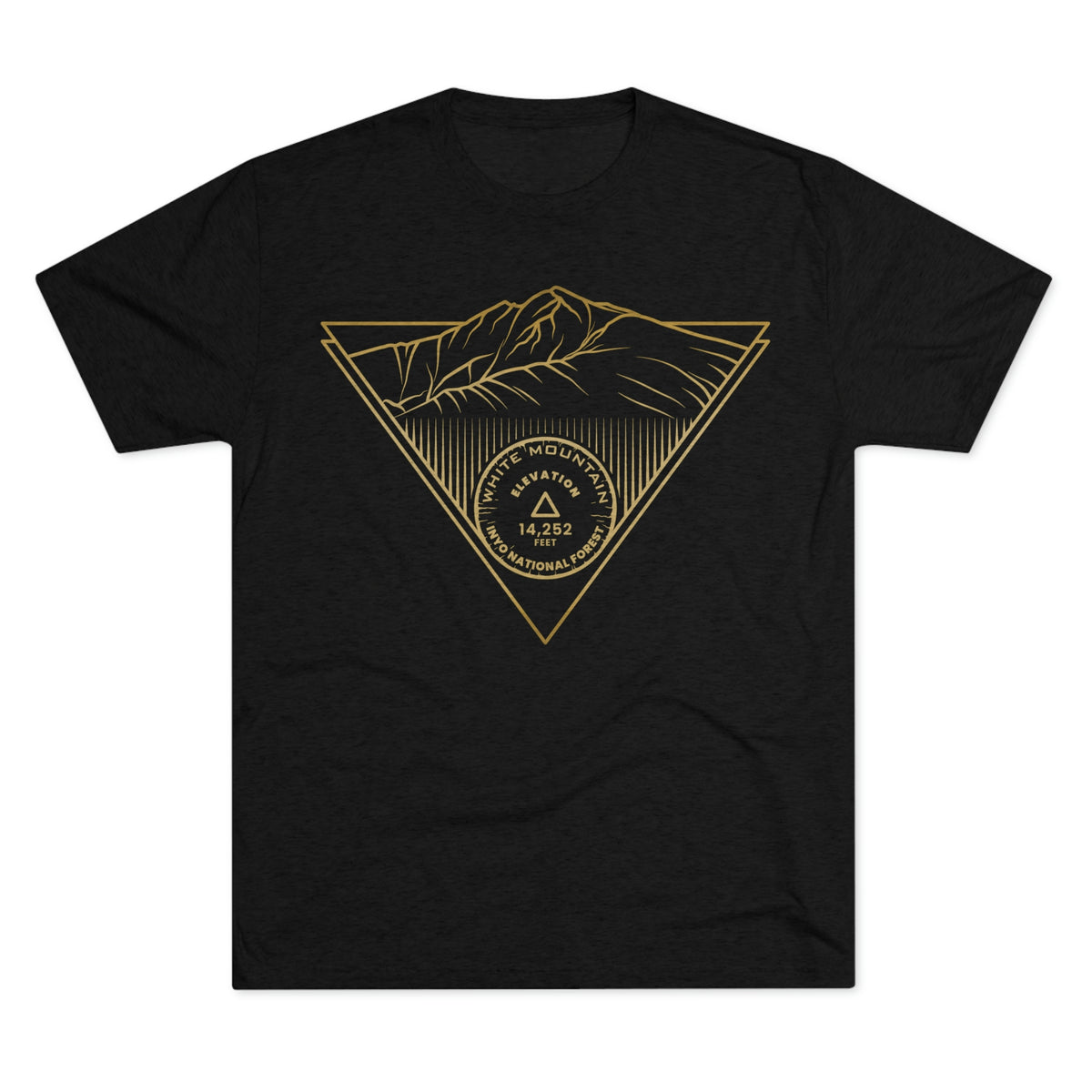 White Mountain Peak Minimalist Line Art CA 14er Unisex Tri-Blend Crew Tee T Shirt