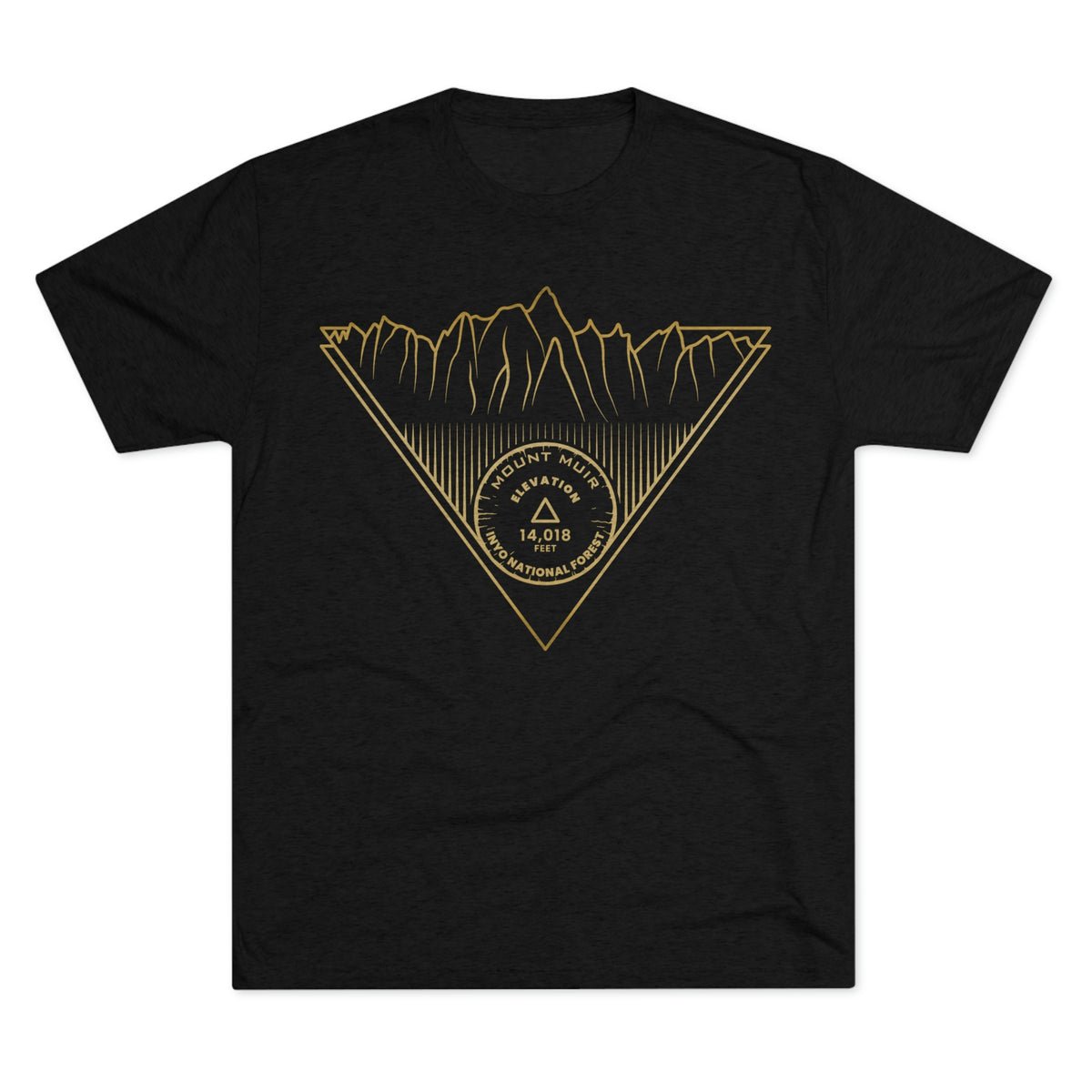 Mount Muir Peak Minimalist Line Art CA 14er Unisex Tri-Blend Crew Tee T Shirt