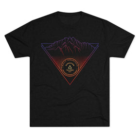 Split Mountain Peak Minimalist Line Art CA 14er Unisex Tri-Blend Crew Tee T Shirt