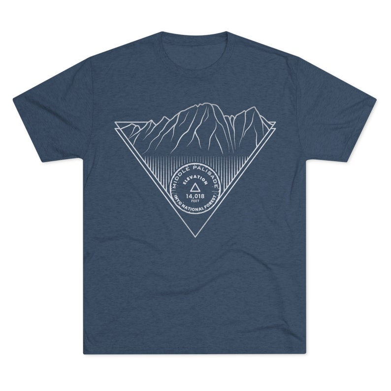 Middle Palisade Peak Minimalist Line Art CA 14er T Shirt