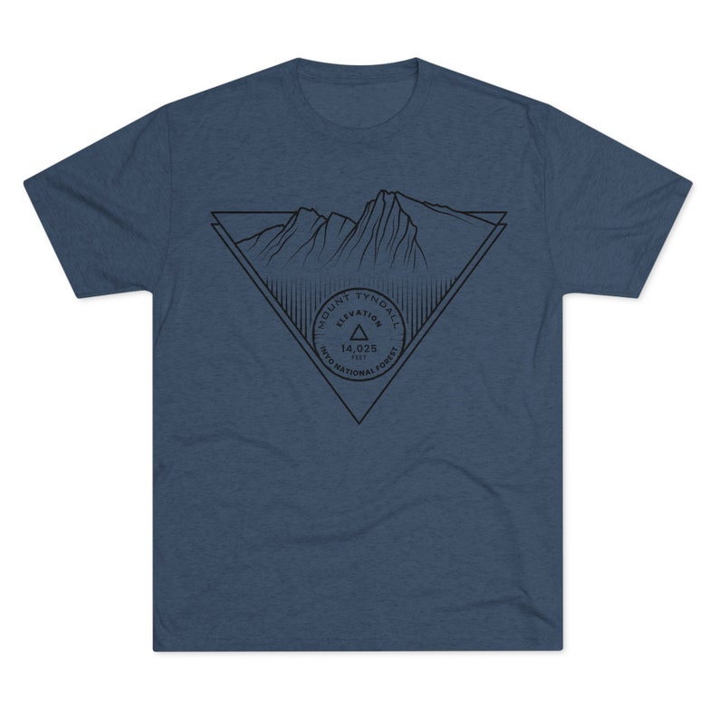 Mount Tyndall Peak Minimalist Line Art CA 14er T Shirt